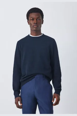 John Lewis Seed Stitch Cotton Knit Crew Neck Jumper