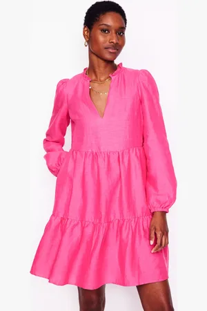 Boden Esme Pure Linen Tiered Mini Dress