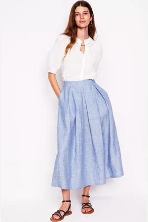 Boden Verity Pure Linen Midi Skirt