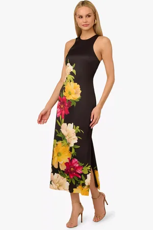 Adrianna Papell Adrianna by Graphic Flower Print Satin Dress