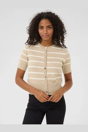 Kaffe Lizza Stripe Short Sleeve Cardigan