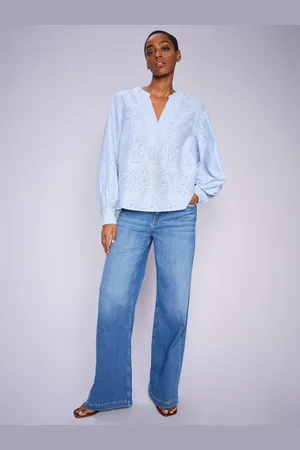 Mos Mosh Dara Shane Embroidered Wide Leg Jeans
