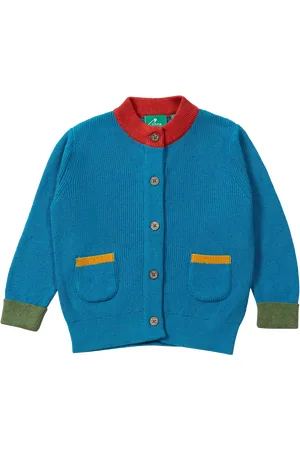 Little Green Radicals Baby Organic Cotton Knit Colour Block Cardigan
