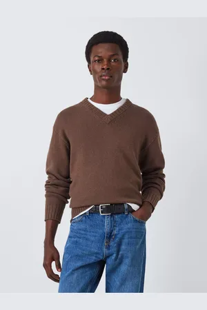 John Lewis Cotton Wool Blend V-Neck Jumper