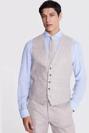 Moss Tailored Fit Linen Waistcoat