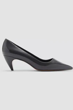 MANGO Shark Patent Pointed Heeled Courts