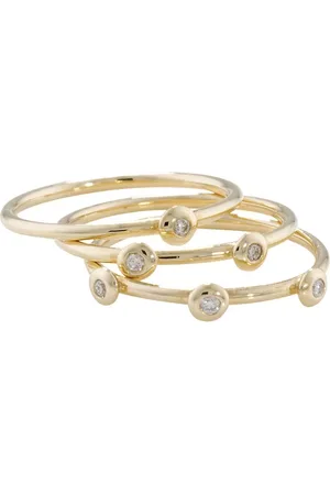 London Road 9ct Gold Portobello Raindrop Stack Ring, , N