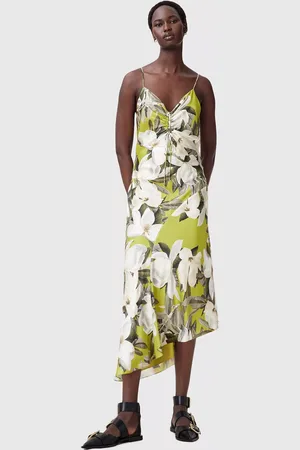AllSaints Alexia Floral Asymmetric Hem Dress