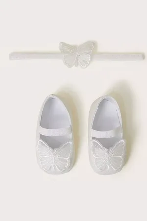 Monsoon Baby Sparkle Butterfly Booties and Headband Set