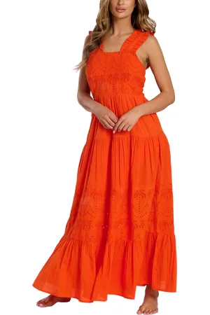 South Beach Palm Broderie Tie Back Maxi Dress