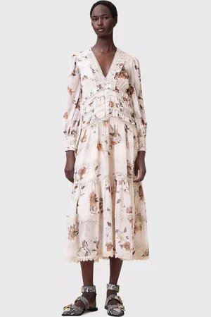 AllSaints Zora Floral Ruffle Dress