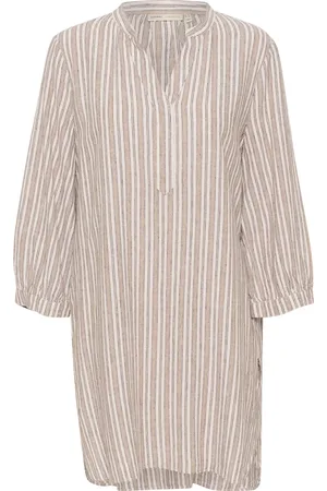 INWEAR Ellie Stripe Linen Blend Tunic Dress