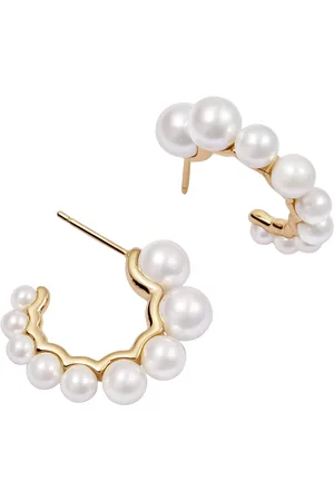 Daisy London Shell Pearl Hoop Earrings