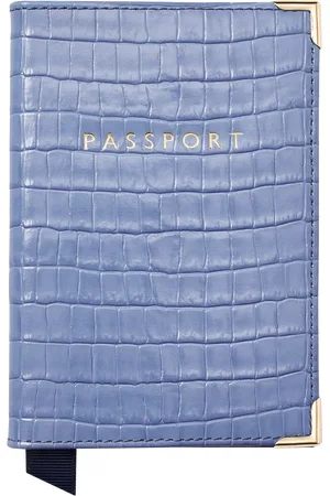 ASPINAL OF LONDON Croc Effect Leather Passport Cover