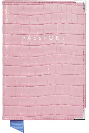 ASPINAL OF LONDON Croc Effect Leather Passport Cover