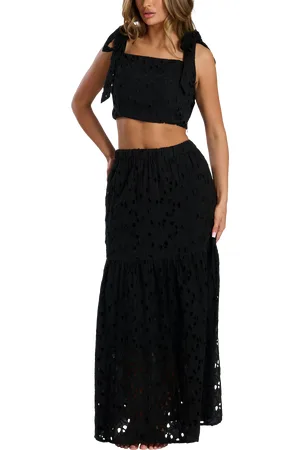 South Beach Broderie Midi Skirt