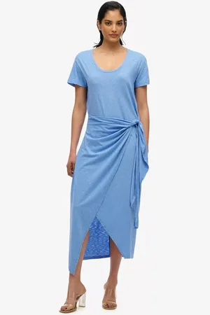 Superdry Slub Midi Wrap Dress
