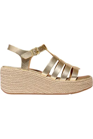 FitFlop Leather Fisherman Wedge Platform Heeled Sandals