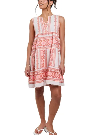 South Beach Jacquard Sleeveless Tiered Mini Dress