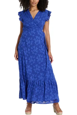 South Beach Jacquard Wrap Midi Dress