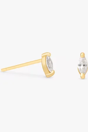 Astrid & Miyu Gaea Navette Cubic Zirconia Stud Earrings
