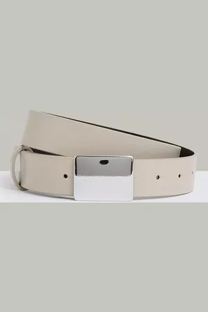 Reiss Eva Square Buckle Leather Belt