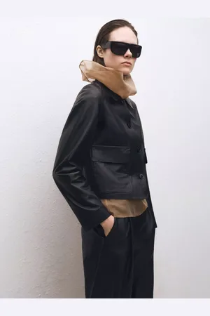 MANGO Lea Buttoned Leather Jacket
