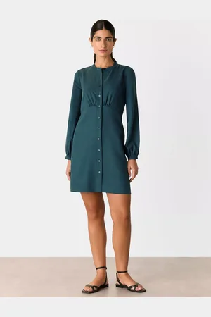 Whistles Button Front Flippy Mini Dress