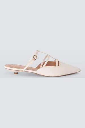 John Lewis Dallas Leather Ultra Low Kitten Heel Pointed Mule Court Shoes