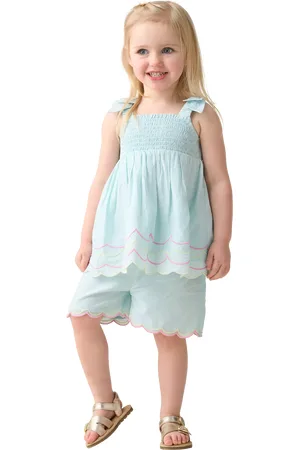 Angel & Rocket Baby Cotton Embroidered Top & Shorts Set