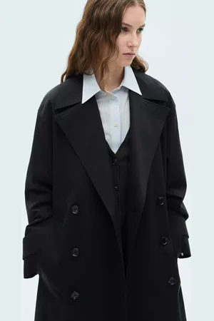 MANGO Angela Oversized Double Breasted Trench Coat