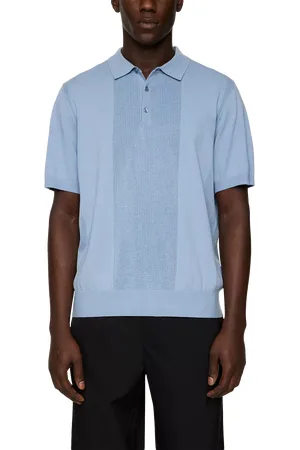 J Lindeberg Reymond Solid Stripe Short Sleeve Polo Shirt
