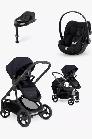 iCandy Orange 4 Pushchair with Cybex Cloud G i-Size Rotating Car Seat and Base G 360 Rotating ISOFIX Car Seat Base Bundle, Black