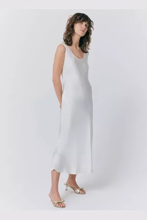 Ghost Palm Satin Slip Dress