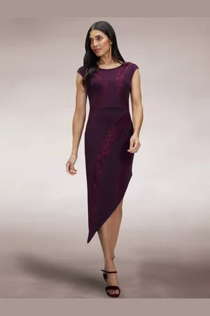 HotSquash Lace Asymmetric Bodycon Midi Dress