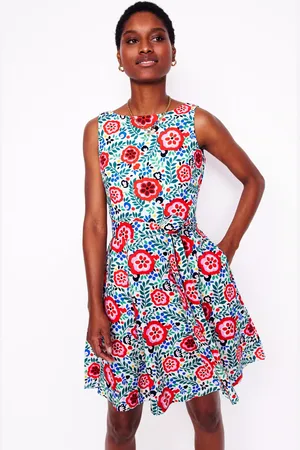 Boden Anya Floral Pure Linen Sleeveless Dress