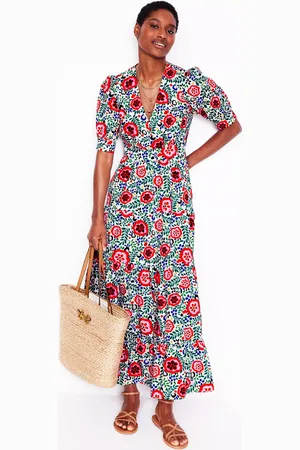 Boden Bella Floral Puff Sleeve Maxi Dress
