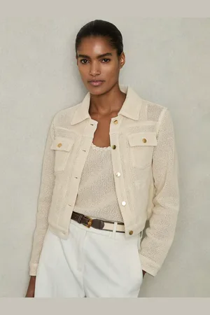 Reiss Renzo Cotton Embroidered Lightweight Jacket