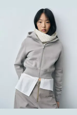 MANGO Eta Cropped Sweatshirt Hoodie