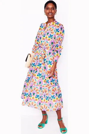 Boden Mia Floral Tiered Shirt Dress