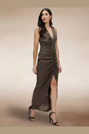 HotSquash V-Neck Ruched Maxi Dress