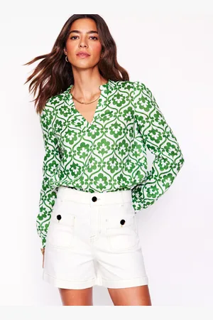 Boden Grace Trellis Pure Linen Top