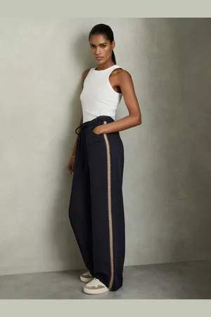 Reiss Petite Inaya Stripe Wide Leg Trousers