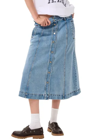 My Essential Wardrobe Dango Button Front Denim Skirt
