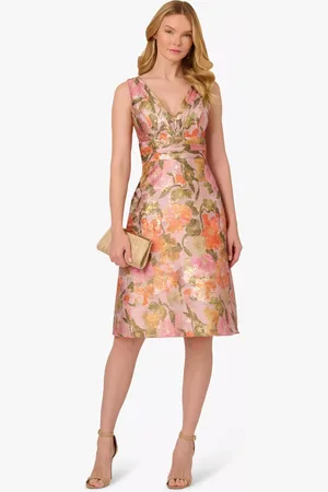 Adrianna Papell Floral Jacquard Dress