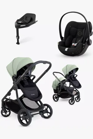 iCandy Orange 4 Pushchair with Cybex Cloud G i-Size Rotating Car Seat and Base G 360 Rotating ISOFIX Car Seat Base Bundle, Pistachio/ Moon Black