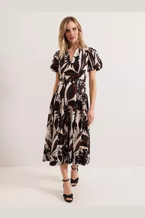 Phase Eight Zarah Leaf Print Midi Dress