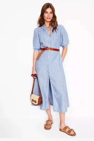 Boden Ada Pure Linen Midi Shirt Dress