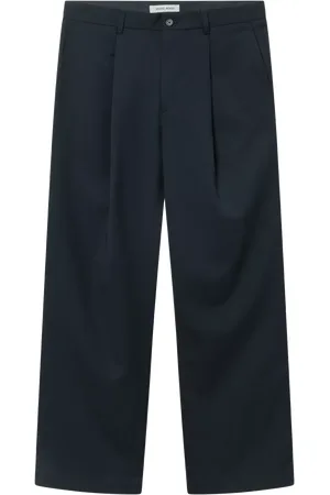 WoodWood Fraser Wool Blend Straight Wide Leg Trousers