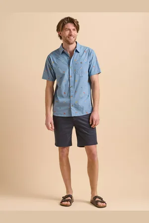 Brakeburn Cotton Regular Fit Beach Scene Shirt